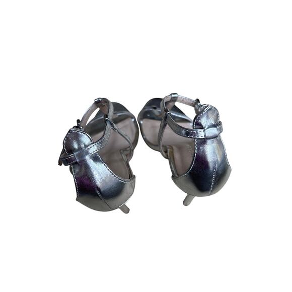 Chinese Laundry strappy silver metallic high heel sandals dressy US 7M stilettos - Picture 4 of 9